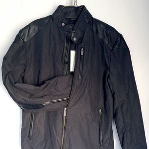 Calvin Klein Mens Leather Biker Jacket Sm $248 NWT